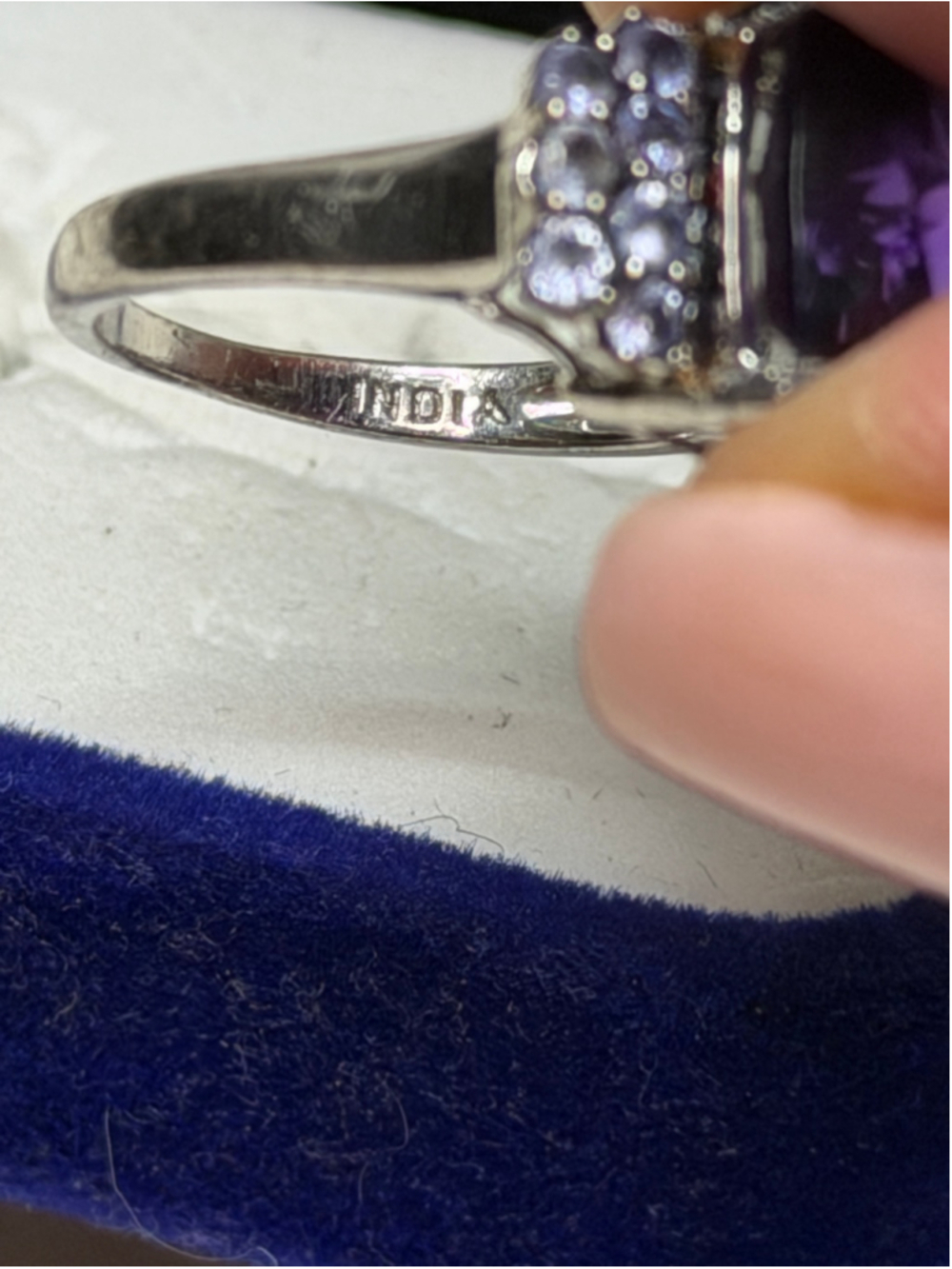 Women's Judith Ripka Purple Amethyst Silver Ring size 7 - Picture 5 of 5